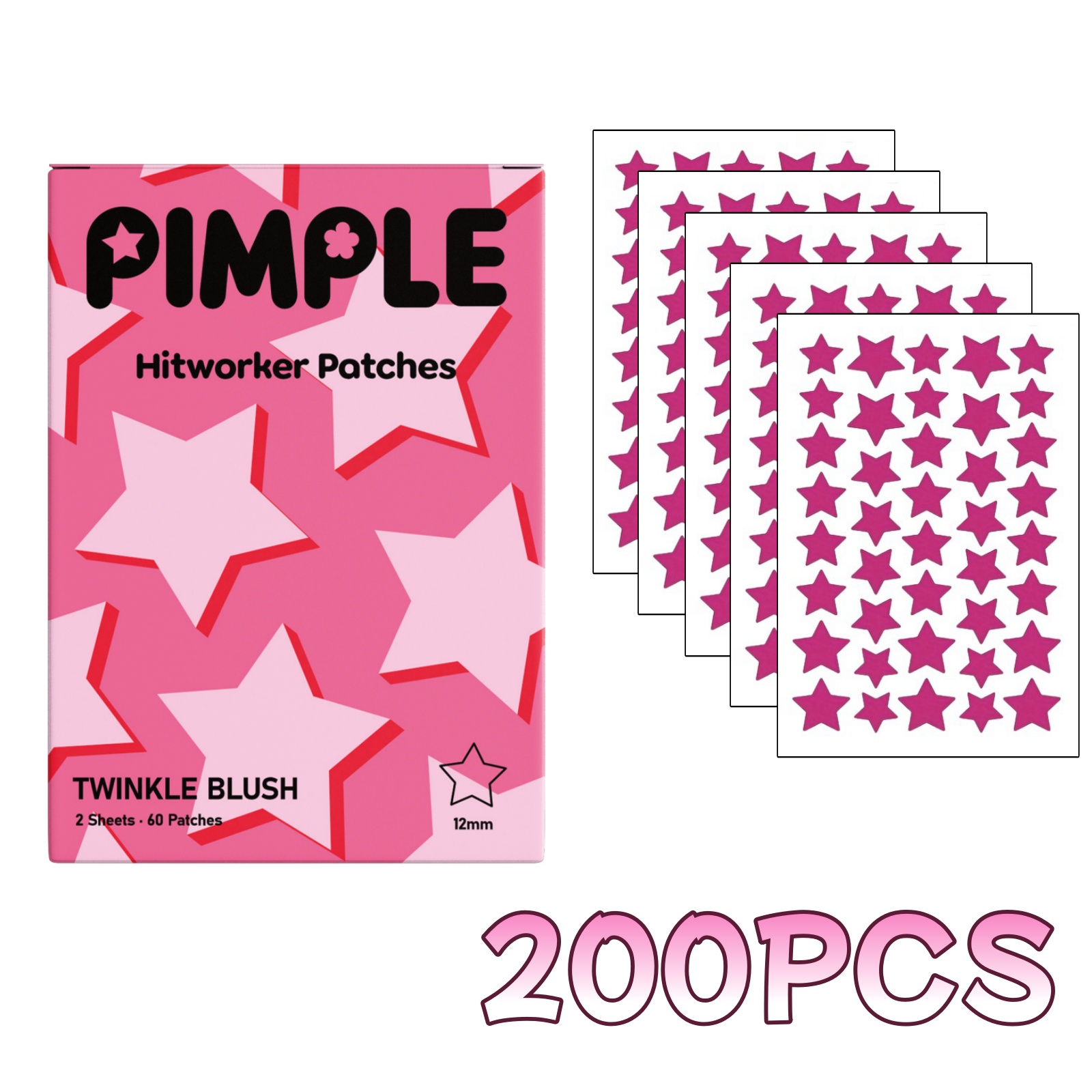 Face Oil - 200PCS Rose Red Star-shaped Invisible Breathable