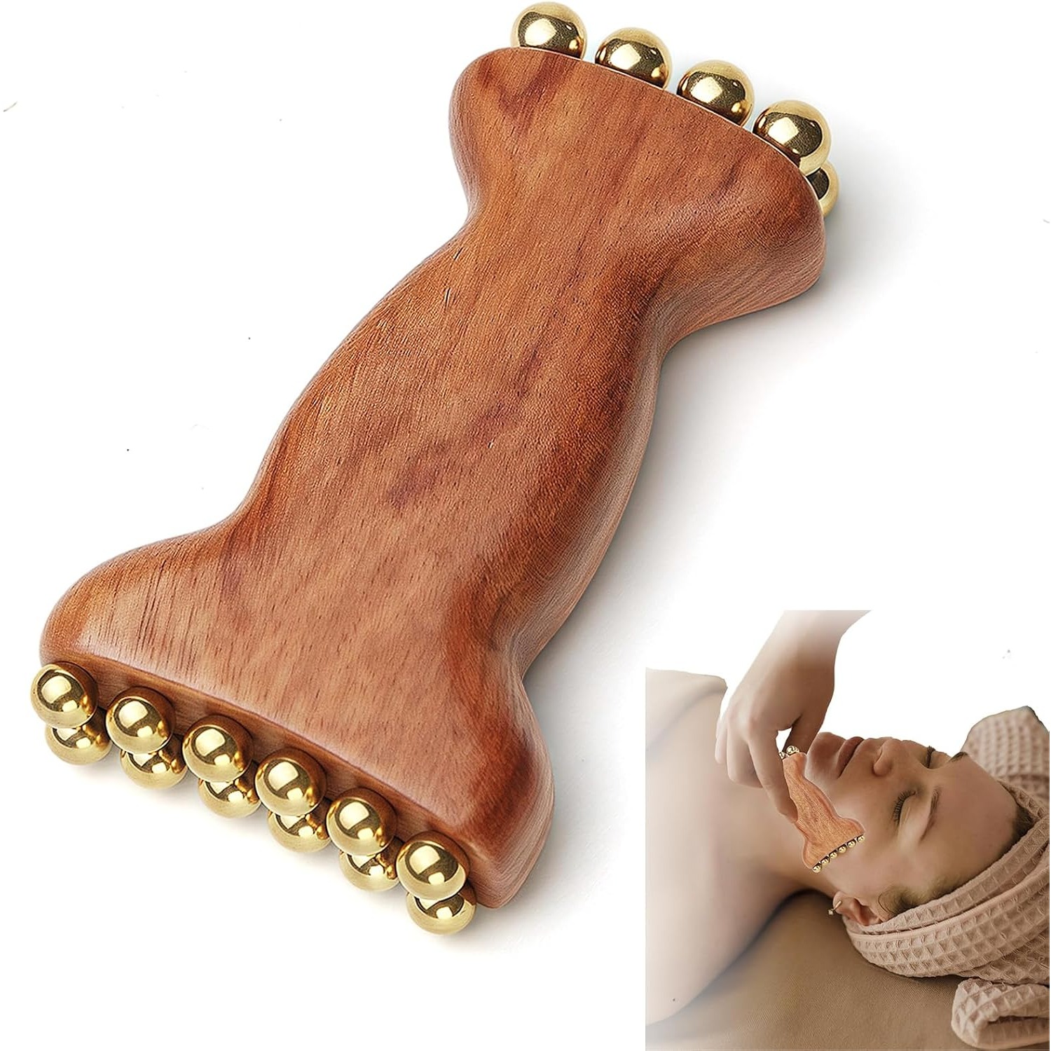 Brass Facial Contour Roller So - Skincare Glowing review and price