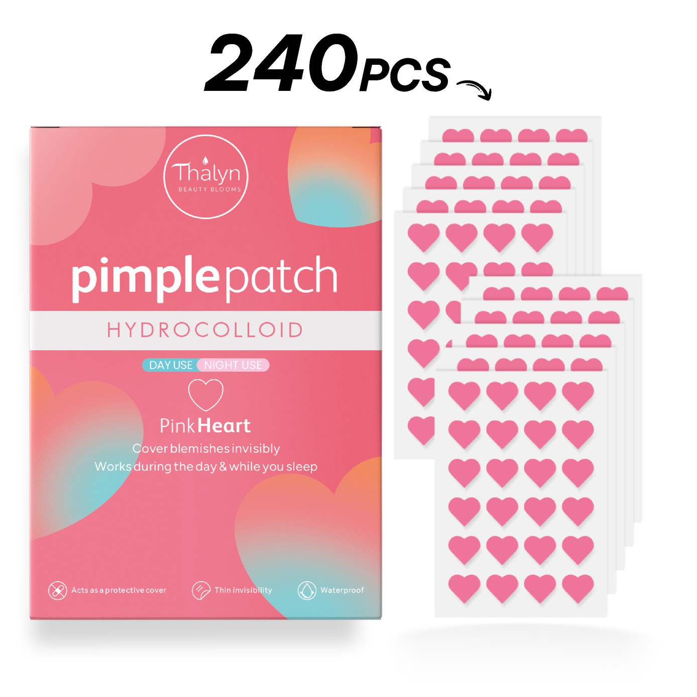 240PCS Pink Heart Pimple Patch - Skincare China review and price